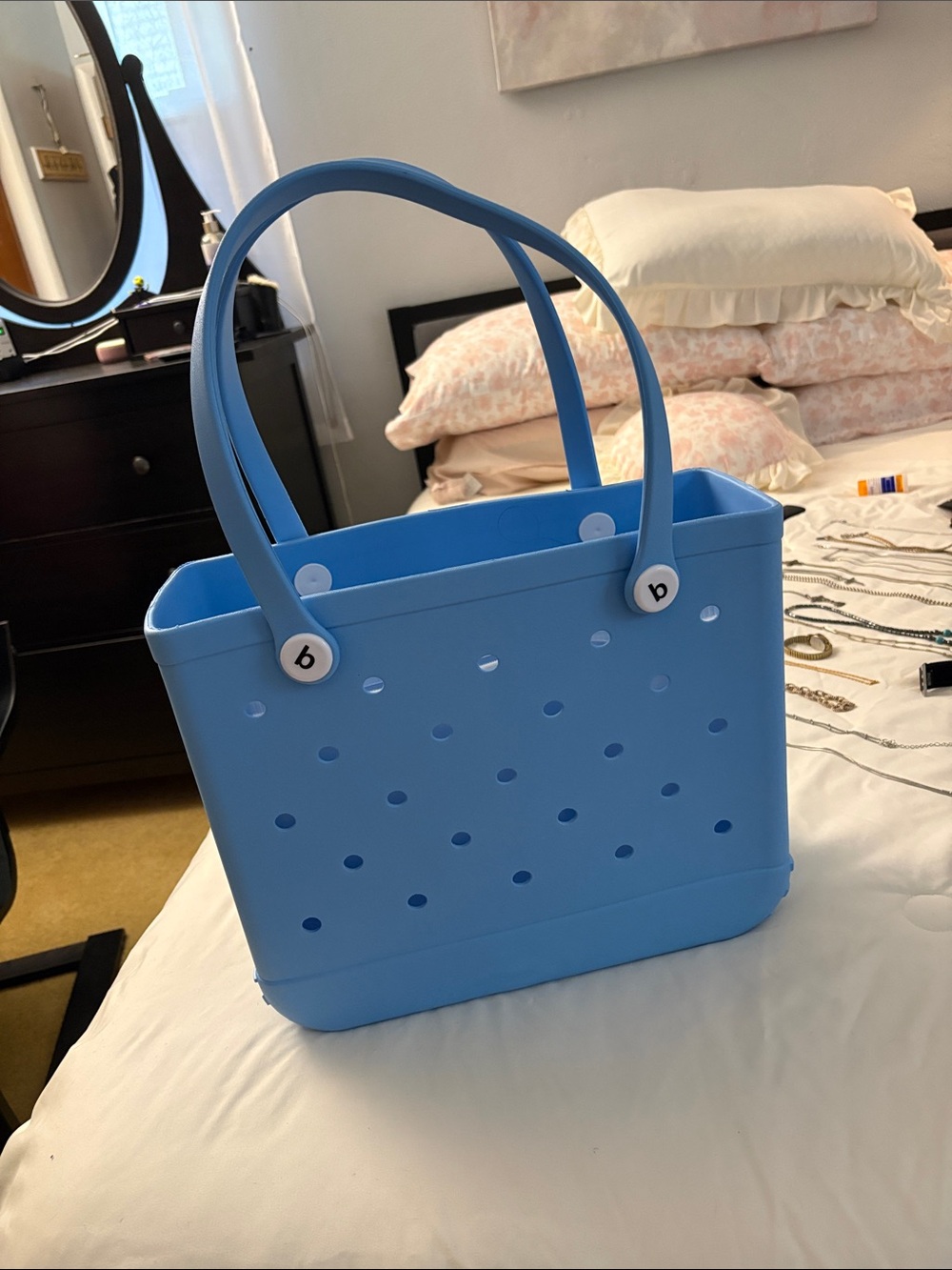 Blue Casual Tote Bag - Unbranded
